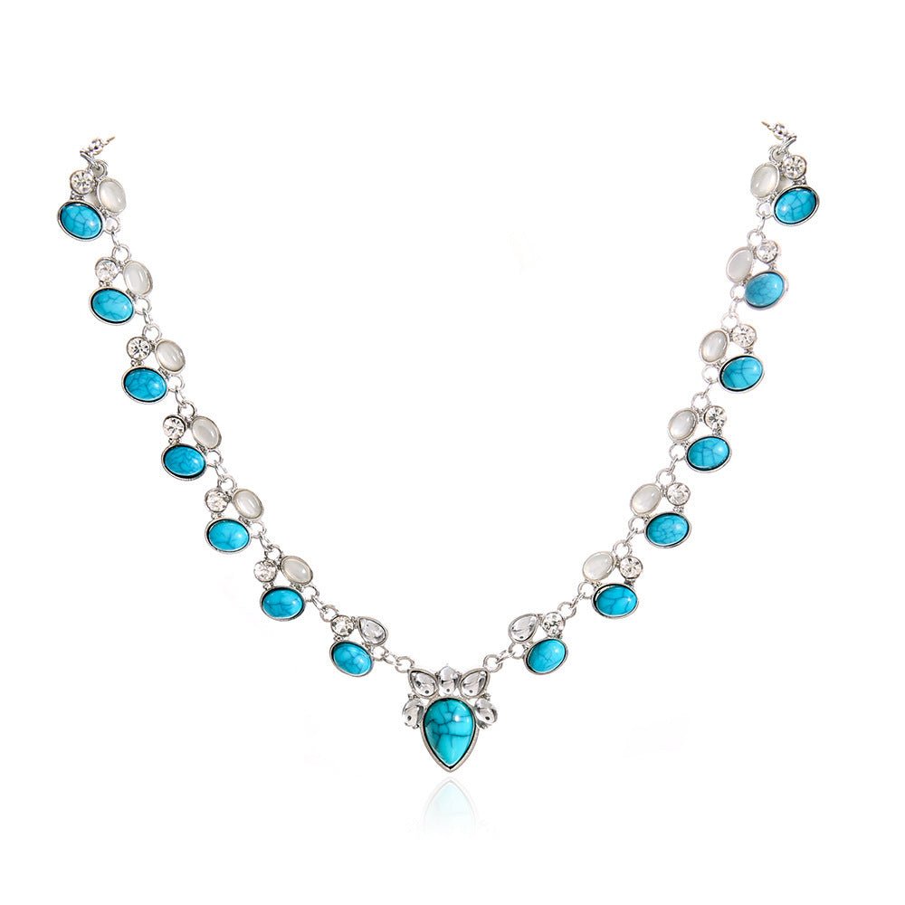 Boho Turquoise Flower Necklace - Trendy Radar