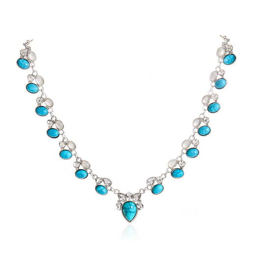 Boho Turquoise Flower Necklace - Trendy Radar