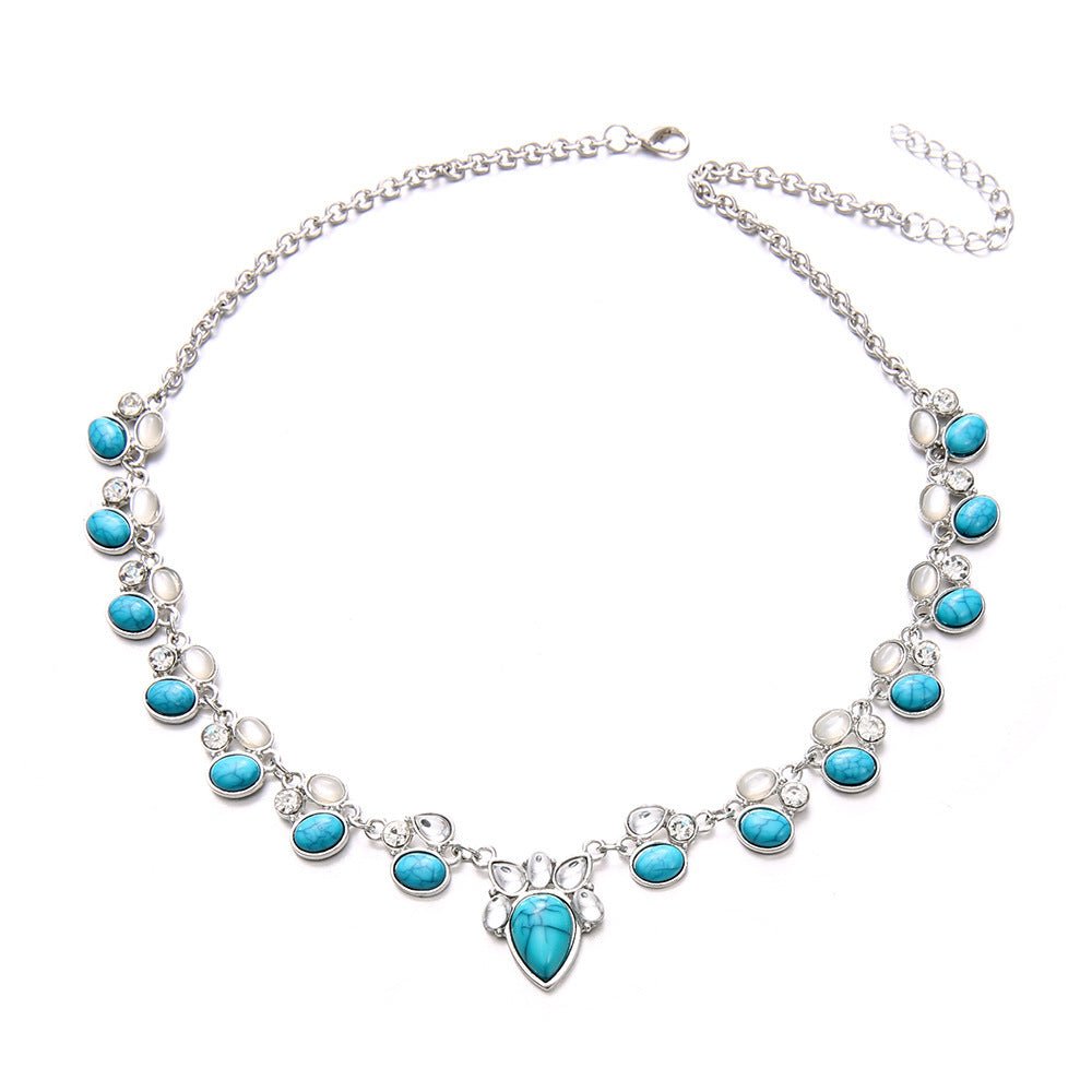 Boho Turquoise Flower Necklace - Trendy Radar