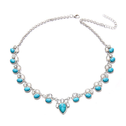 Boho Turquoise Flower Necklace - Trendy Radar