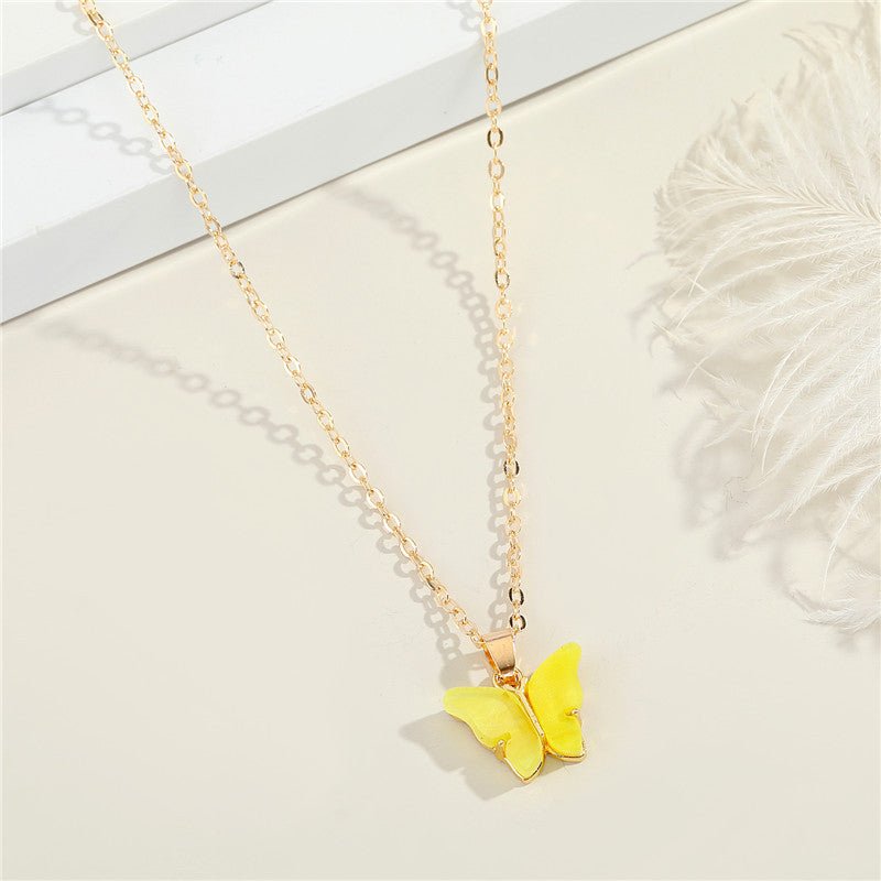 Butterfly Resin Clavicle Necklace - Trendy Radar
