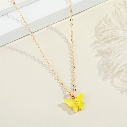 Butterfly Resin Clavicle Necklace - Trendy Radar