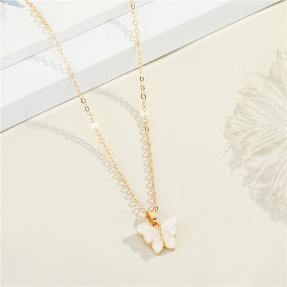 Butterfly Resin Clavicle Necklace - Trendy Radar