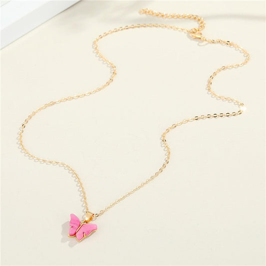Butterfly Resin Clavicle Necklace - Trendy Radar