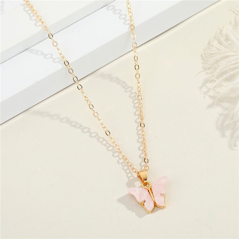 Butterfly Resin Clavicle Necklace - Trendy Radar