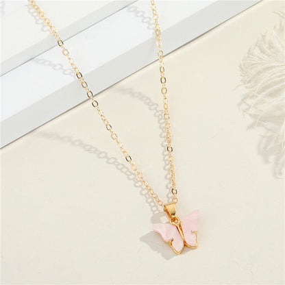 Butterfly Resin Clavicle Necklace - Trendy Radar