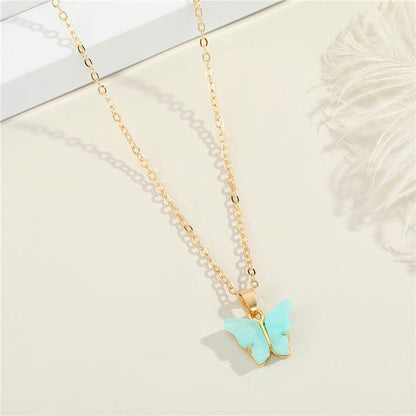 Butterfly Resin Clavicle Necklace - Trendy Radar