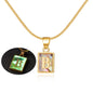 Luminous Pendant 26 Letter Square Necklace