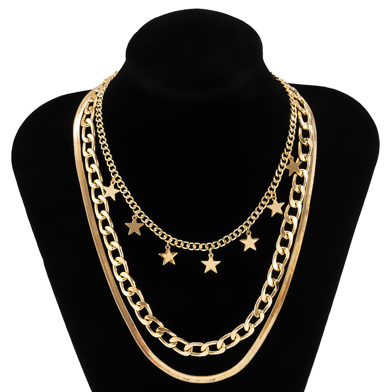 Multilayer Star Choker Necklace