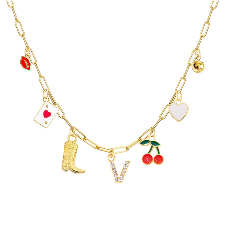A-Z 26-Letter Diamond Initial Necklace, Multi Pendant