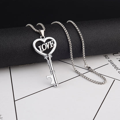 Sweet Heart Key Pendant Necklace