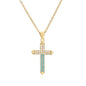 Micro-Inlaid Turquoise Cross Necklace