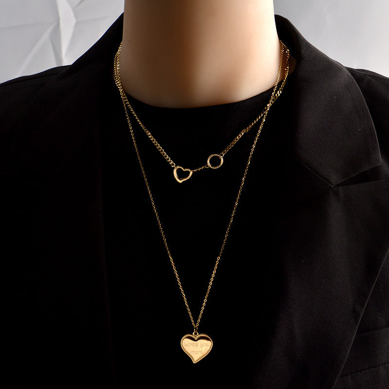 Love Heart Stacking Sweater Chain