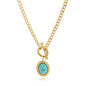 Women’s Stainless Steel Gold Turquoise Necklace
