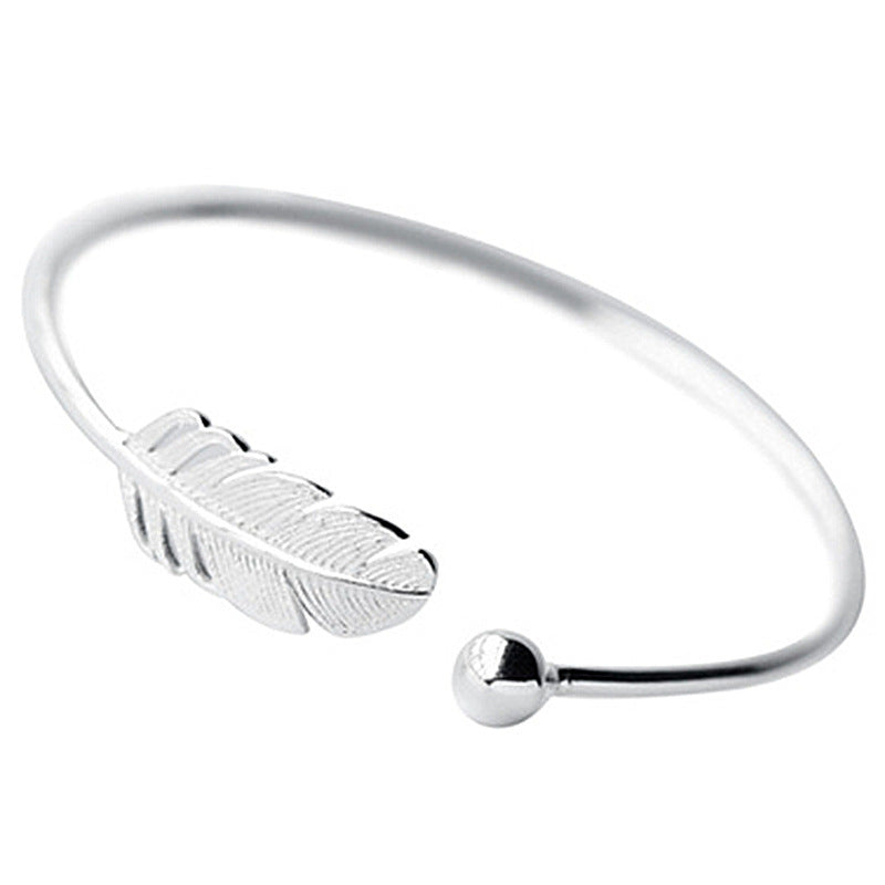 Leaf-Shaped Couple Bracelet