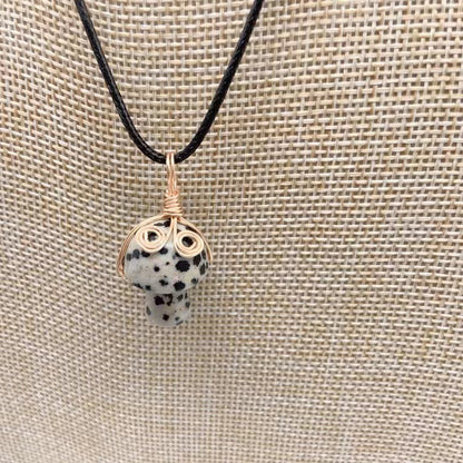 Winding Small Mushroom Natural Stone Necklaces