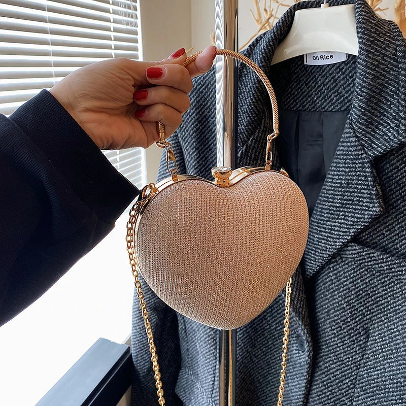 Chain Crossbody Heart Bag