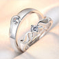 Zircon Wings Adjustable Silver Couple Rings