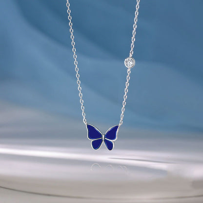 Colour Changing Butterfly Necklace Silver