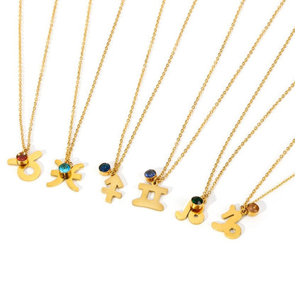 Zircon Constellation Zodiac Necklace