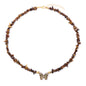 Simple and Versatile Butterfly Natural Stone Necklaces