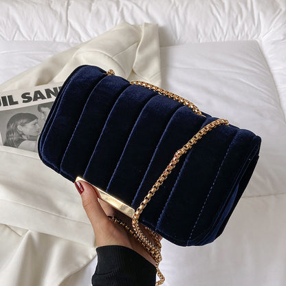 Shoulder Velvet Chain Crossbody Bag