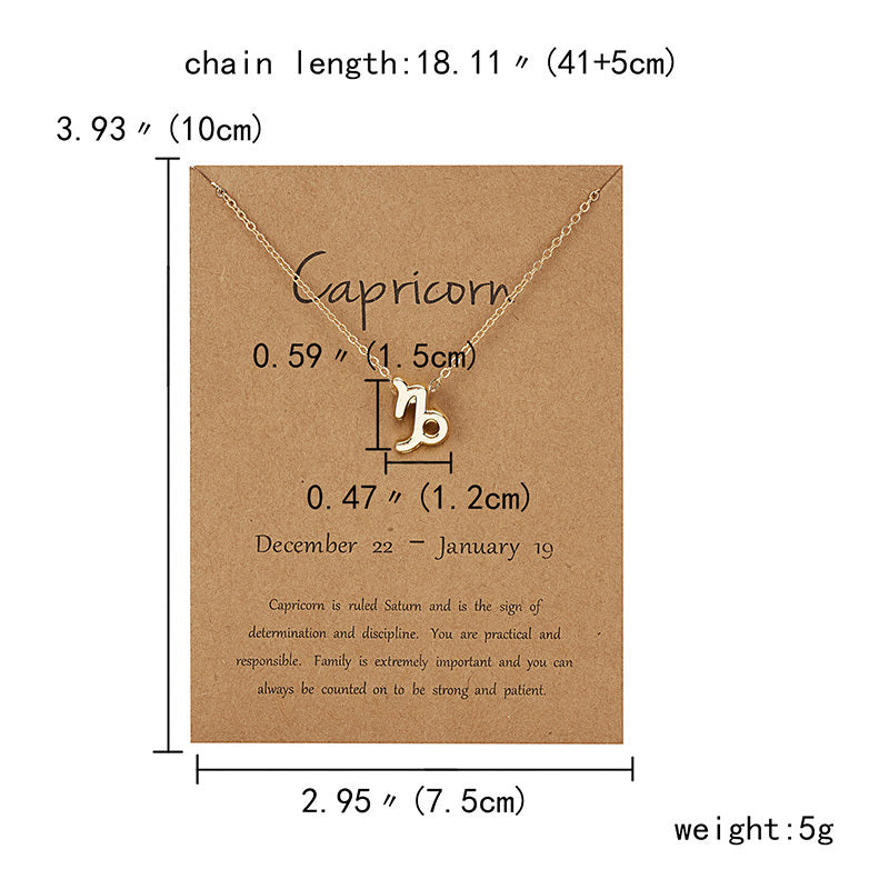 12 Zodiac Sign Constellation Pendant Necklace