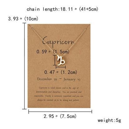 12 Zodiac Sign Constellation Pendant Necklace