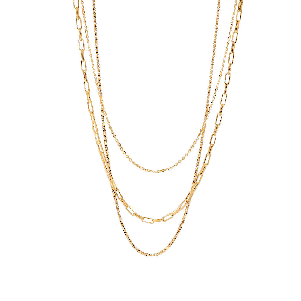 Stainless Steel Three-Layer Necklace