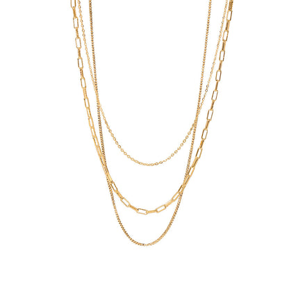 Stainless Steel Three-Layer Necklace