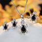 Oval Zircon Turtle Pendant Necklace