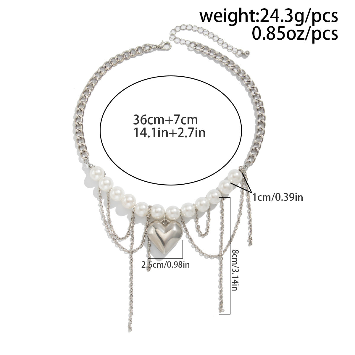 Metal Star Moon Tassel Necklace