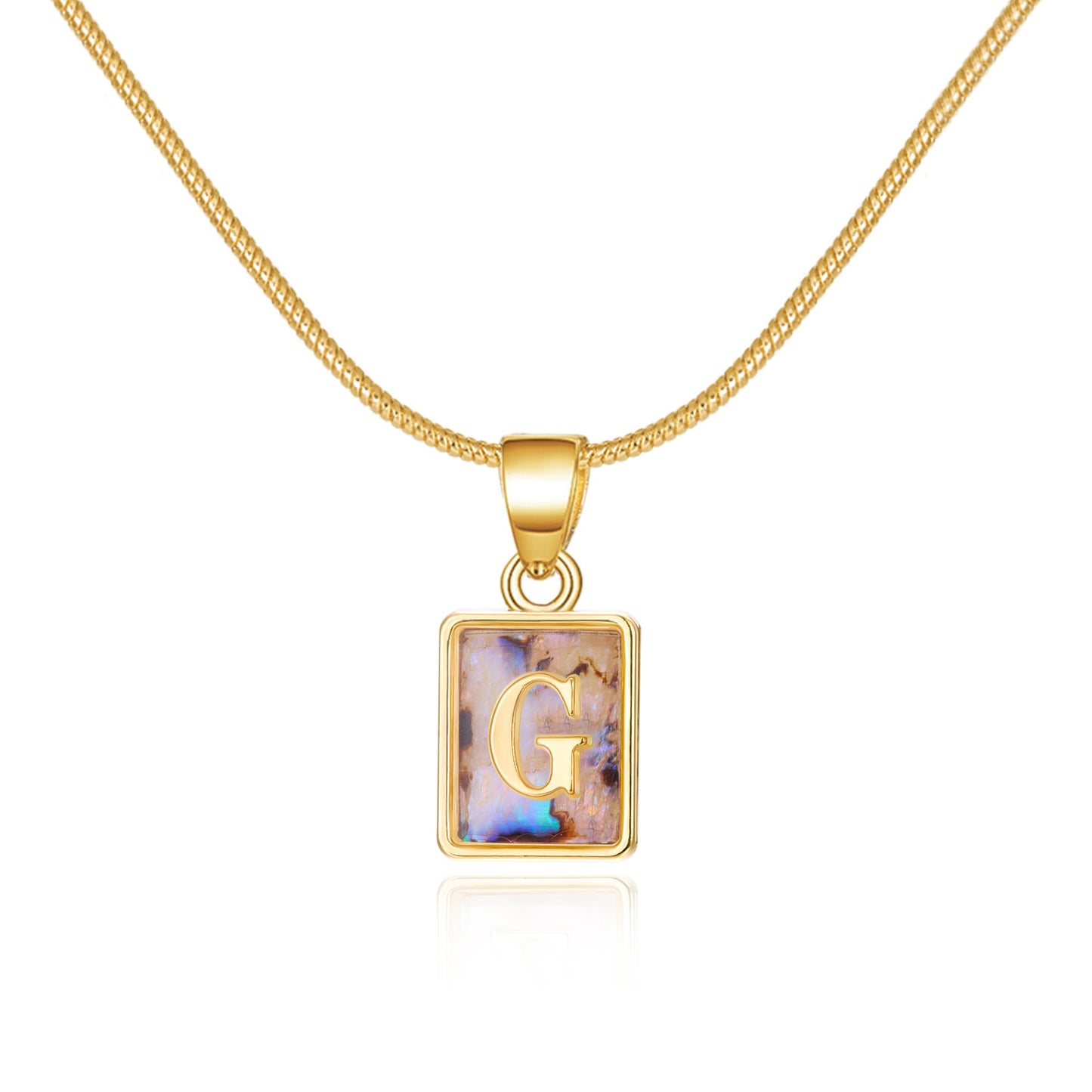 Luminous Pendant 26 Letter Square Necklace