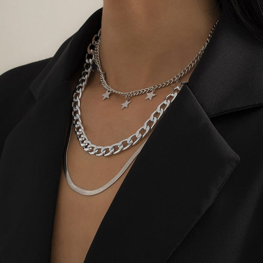 Multilayer Star Choker Necklace