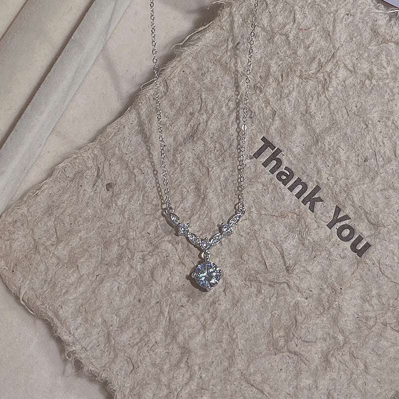 Water Drop Zircon Necklace for Women