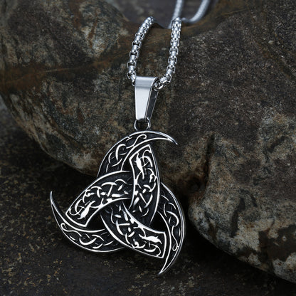 Norse Viking Odin Horn & Dragon Pendant Necklace