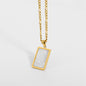 Retro Square Shell Tag Necklace for Women
