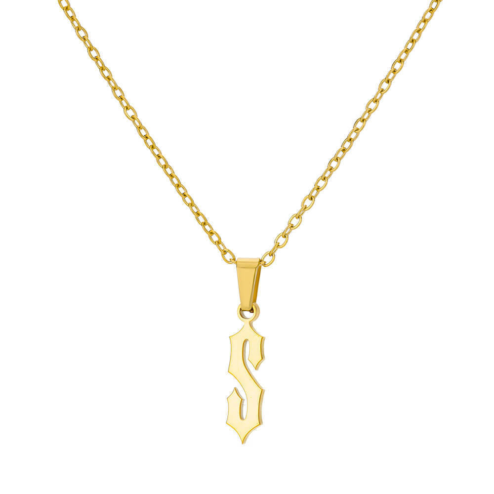 Funky A-Z Letter Pendant Necklace