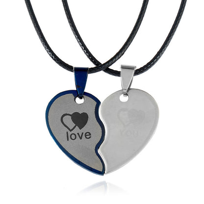 Heart-Shaped Friendship Couple Necklace – 2pcs