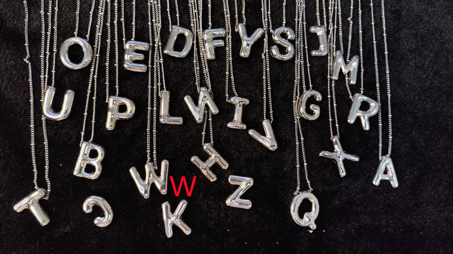 Glossy Letters Pendant Necklace