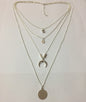 Multi Layer Moon Disc Pendant Necklace