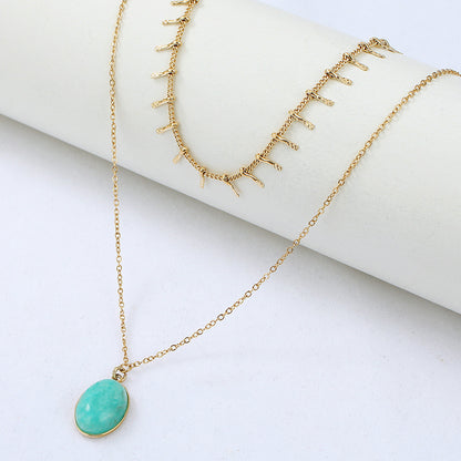 Bohemian Turquoise Pendant Necklace