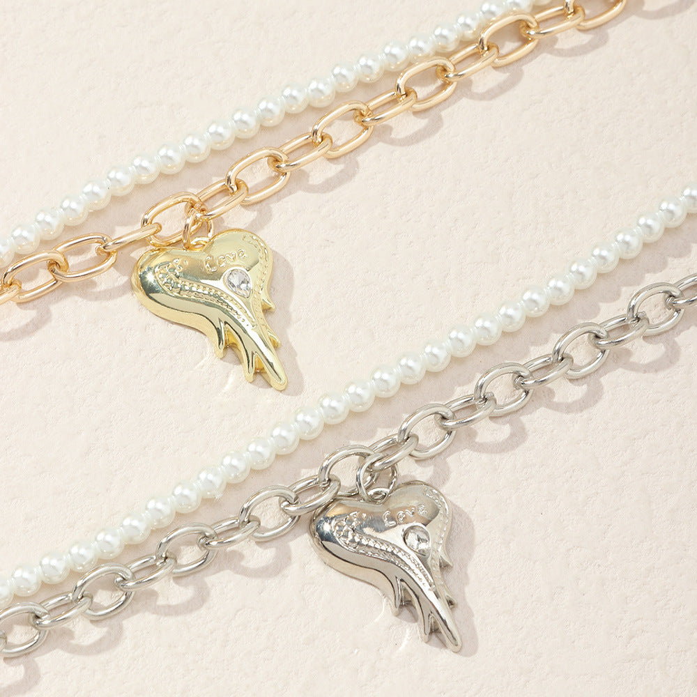 Punk Pearl Chain Necklace