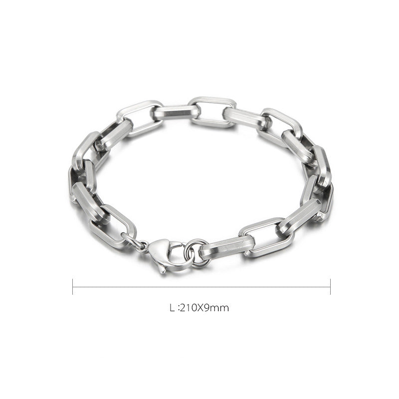 Titanium Steel Geometric Chain Bracelet