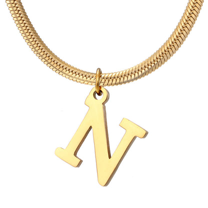 Minimalist A-Z Letter Pendant Necklace