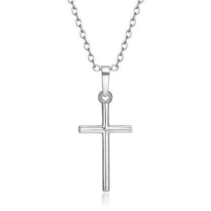 Simple Zircon Retro Cross Pendant Necklace
