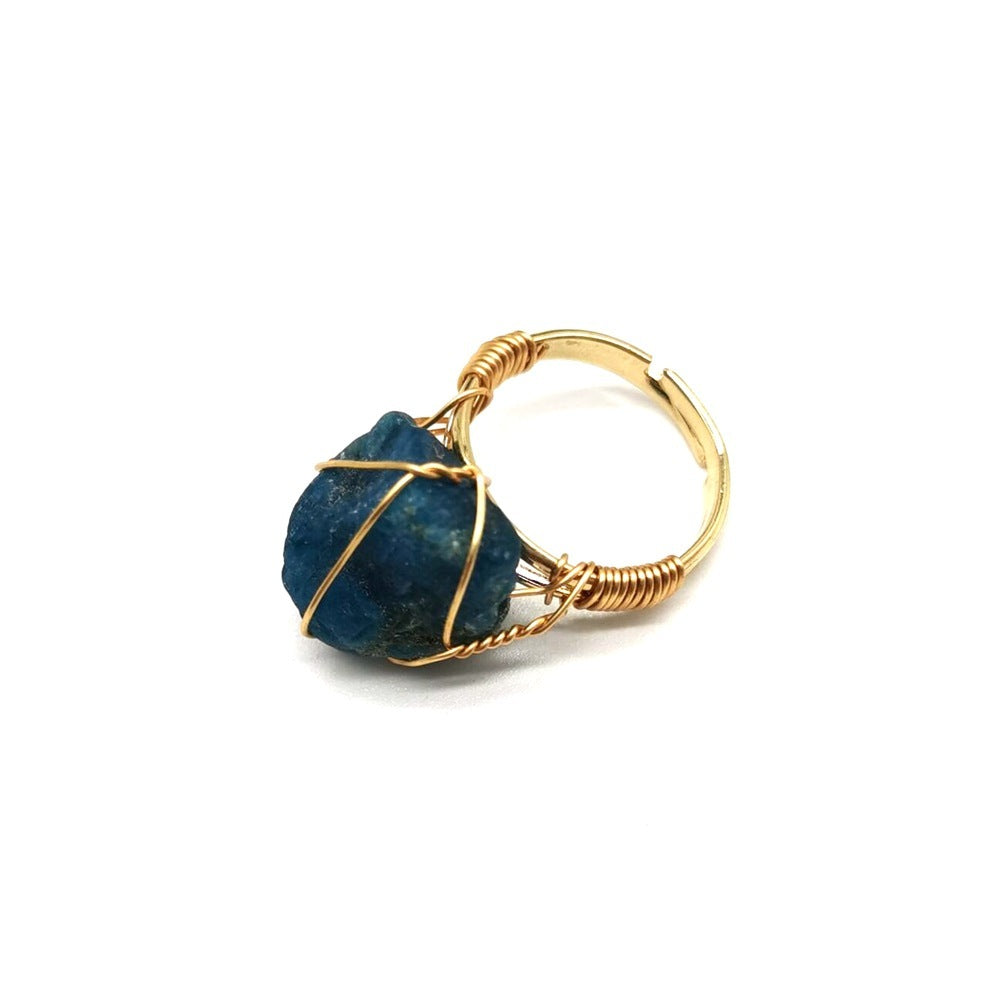 Adjustable Rough Stone Agate Ring