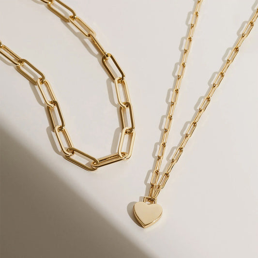 Minimalist Peach Heart Multi-Layer Necklace