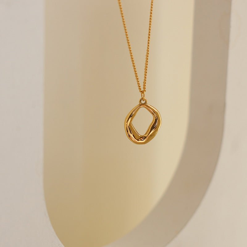 Circular Ring Hollow Irregular Necklace - Trendy Radar