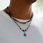Coconut Shell & Turquoise Leather Necklace - Trendy Radar
